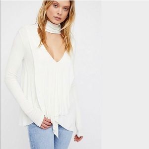 Free People Turtleneck Long Sleeve Cut Out Top